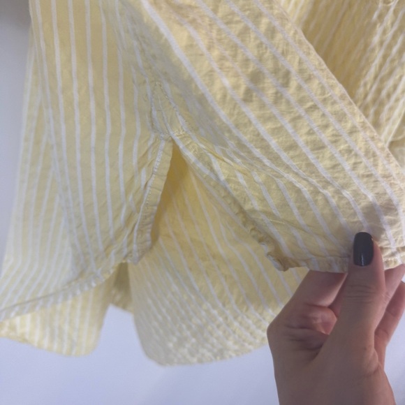 Chico's Light Yellow Striped Button Down Shirt, Tunic Shirt Size:4 USA 20/22 - Picture 10 of 13